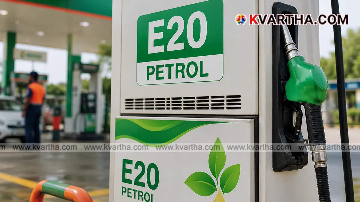 E20 petrol dispenser at an Indian fuel station
