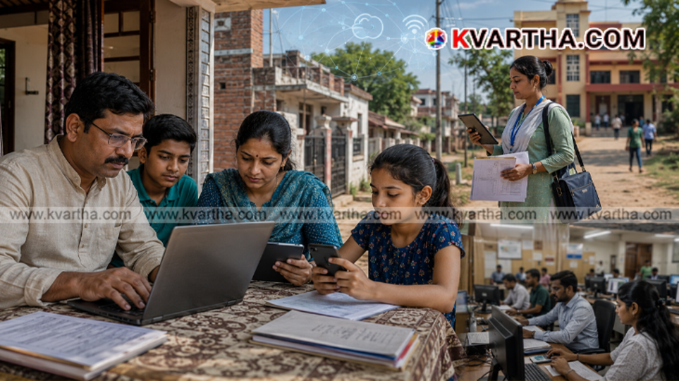 A person filling out census information on an online portal using a laptop.