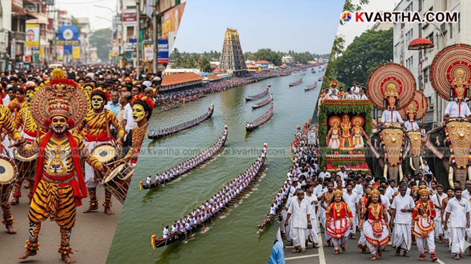 A group of Puli Kali performers during the Thrissur festival.