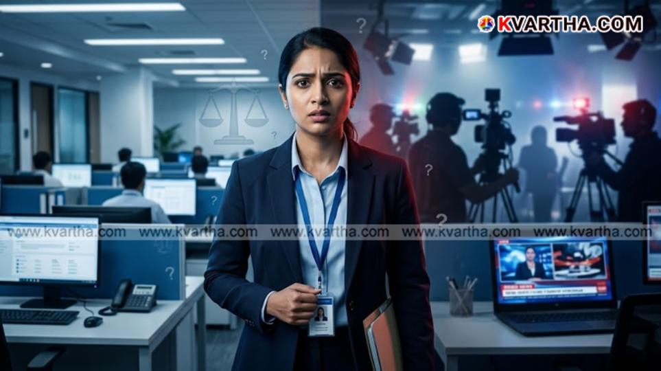 A symbolic scene of TCS CEO and the company clarifying Nida Khan's official status in the Nashik TCS controversy.