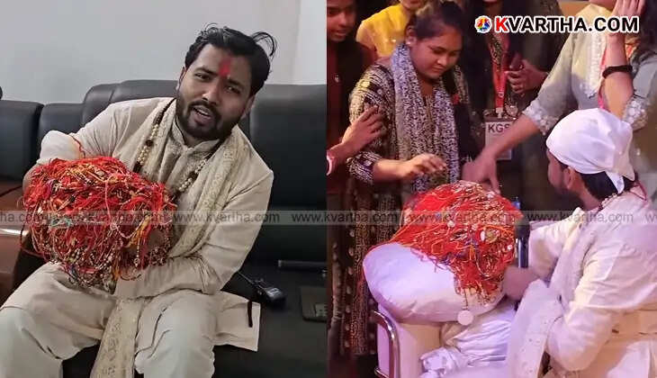 Khan Sir celebrating Raksha Bandhan with thousands of female students in Patna.