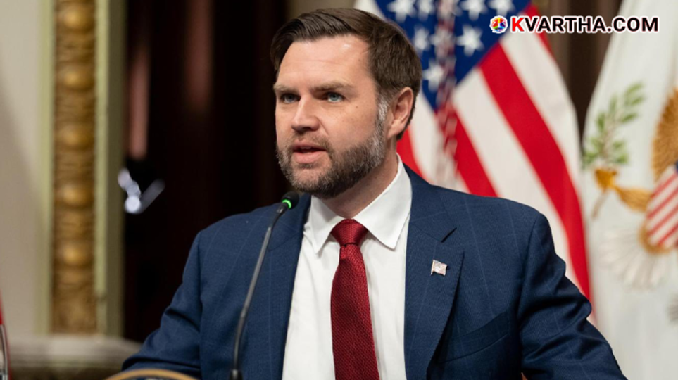 A symbolic scene of American Vice President J.D. Vance arriving in Islamabad for peace talks.