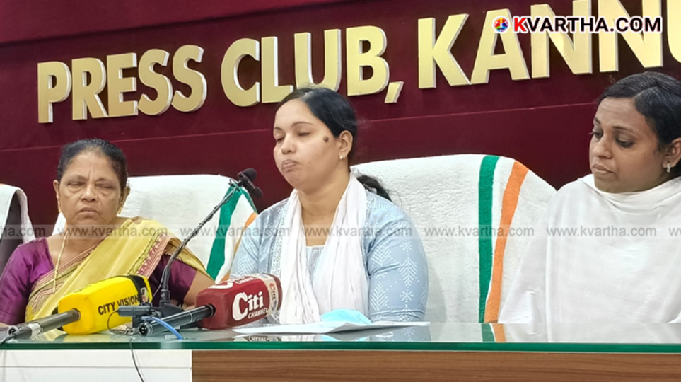 Harishma and her family addressing the media at Kannur Press Club.