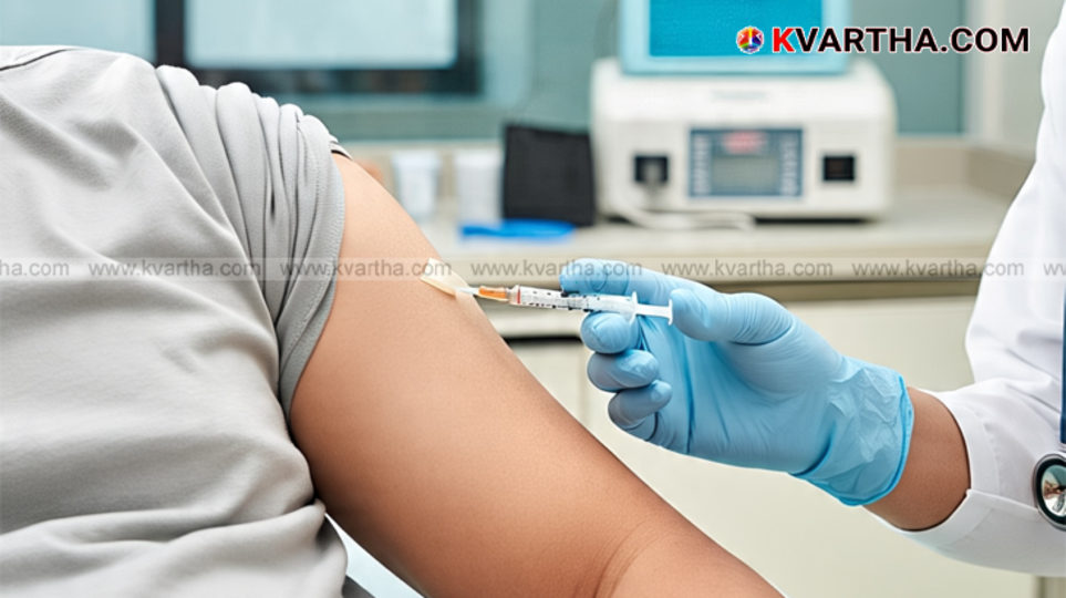 Person receiving COVID-19 vaccine injection