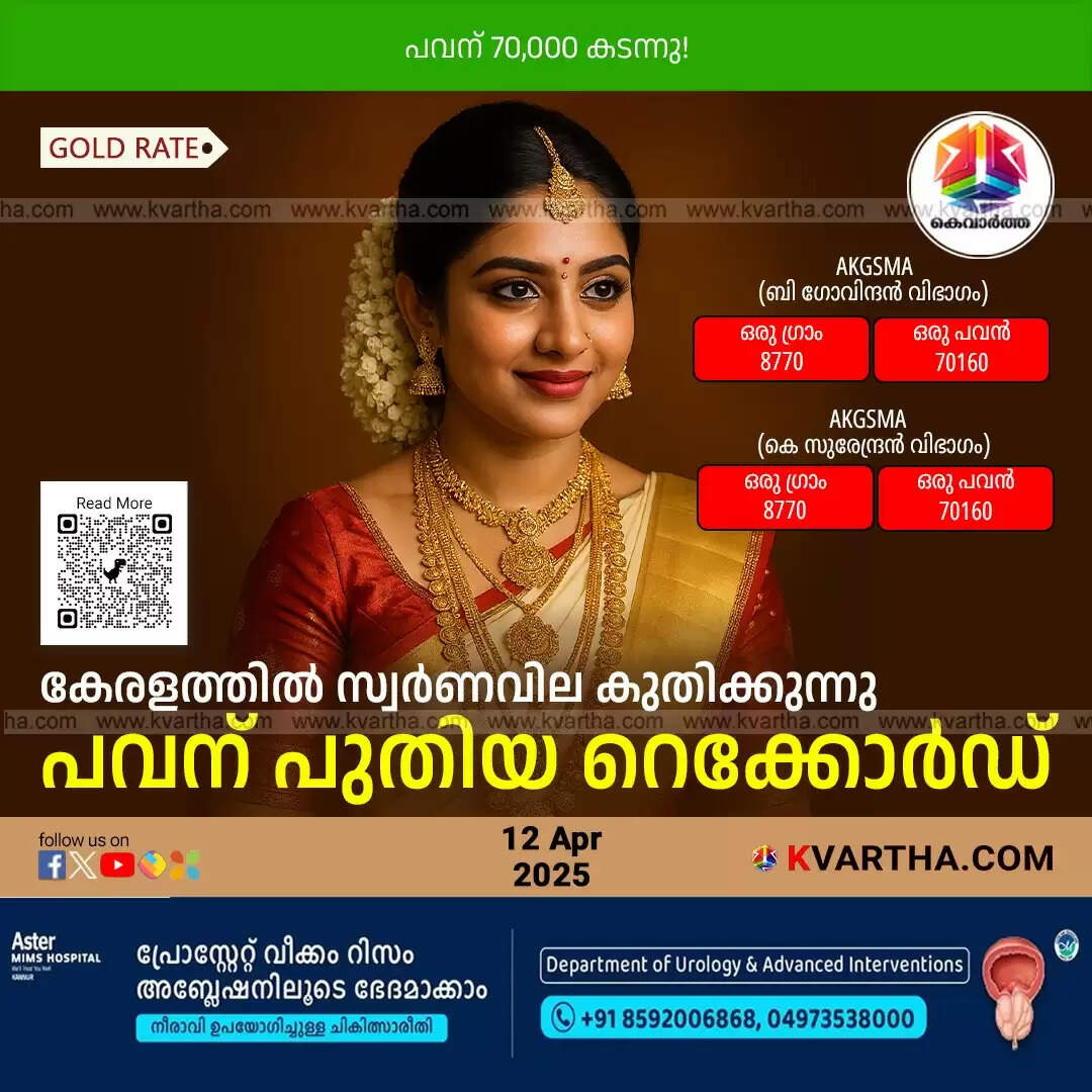  Increase in gold and silver prices in the Kerala market.