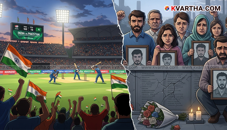India and Pakistan players on the cricket field during their match.