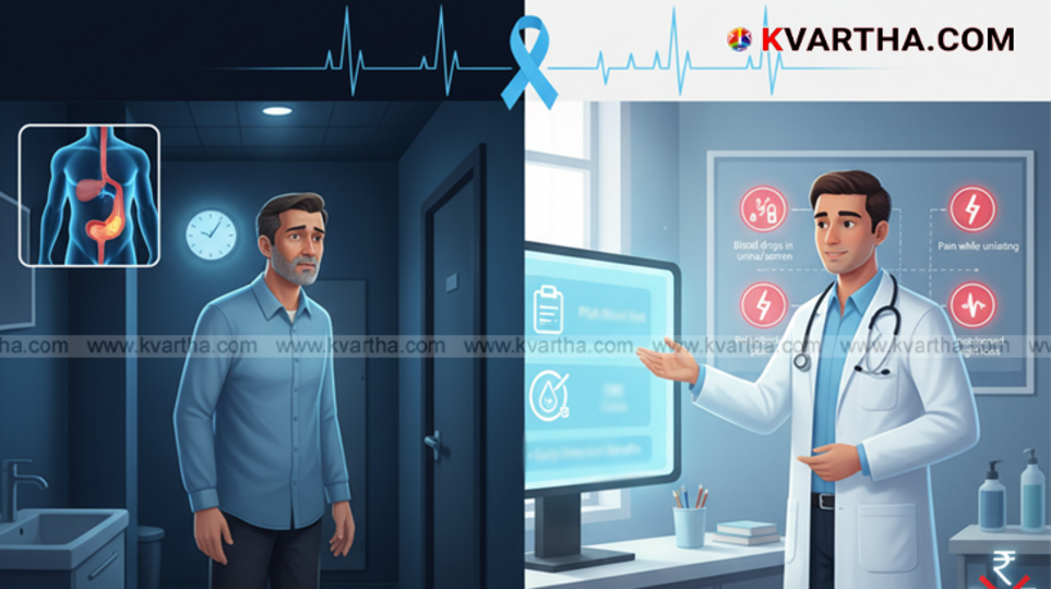 An image representing prostate cancer awareness with a man in the background.