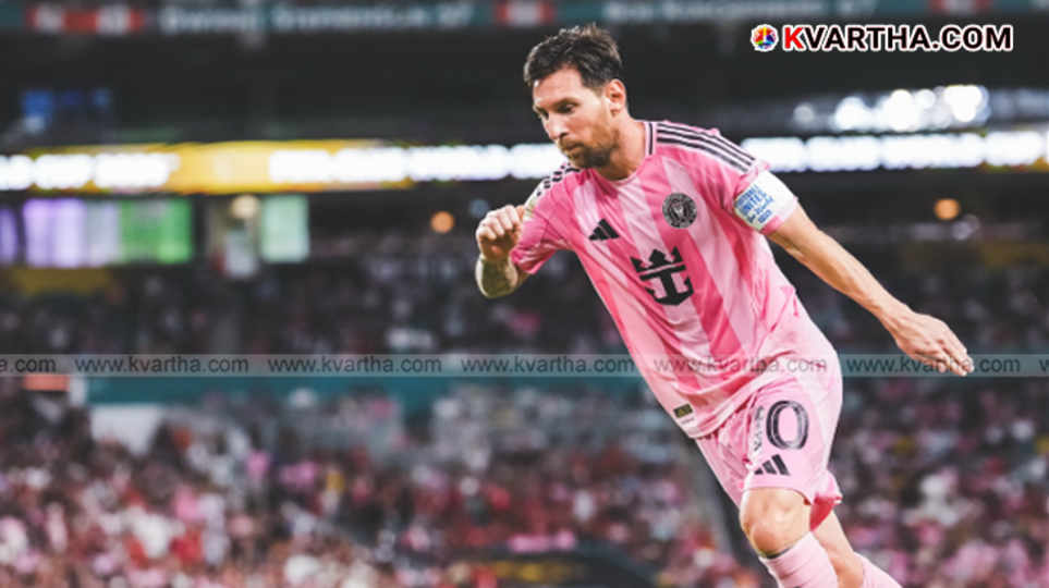 Lionel Messi walking off the field after an injury during a Leagues Cup match.