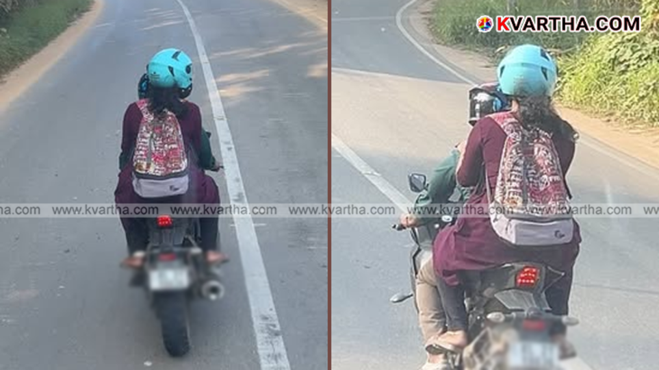 Screenshot of the bike rider blocking the KSRTC bus.