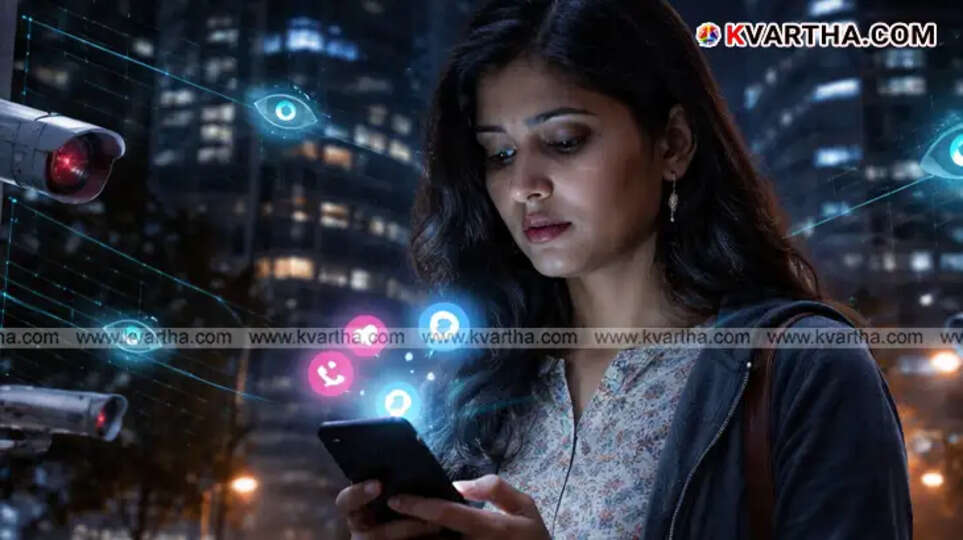 Digital graphic showing social media apps and a magnifying glass with a government seal, representing monitoring under IT rules 2026.