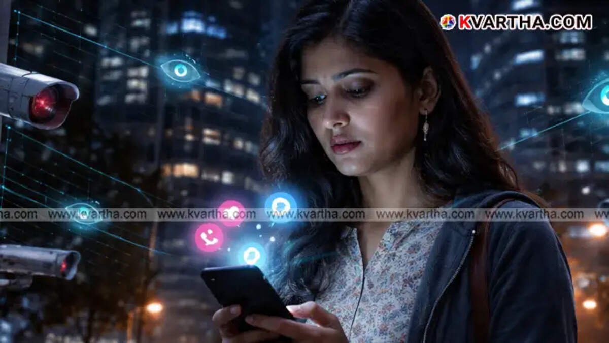 Digital graphic showing social media apps and a magnifying glass with a government seal, representing monitoring under IT rules 2026.