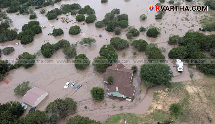 Devastated area in Texas after flash flood