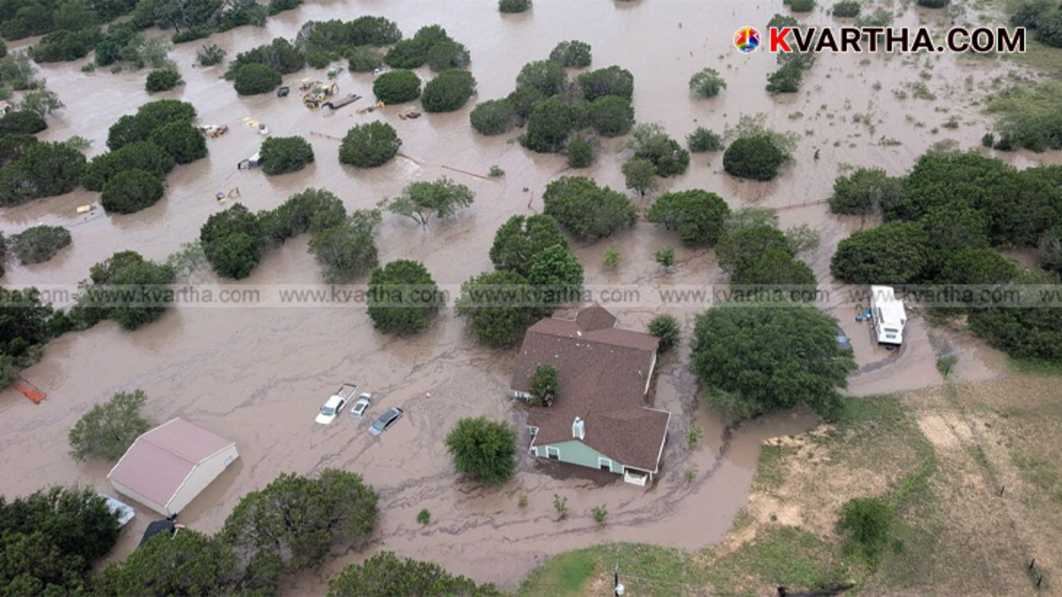 Devastated area in Texas after flash flood