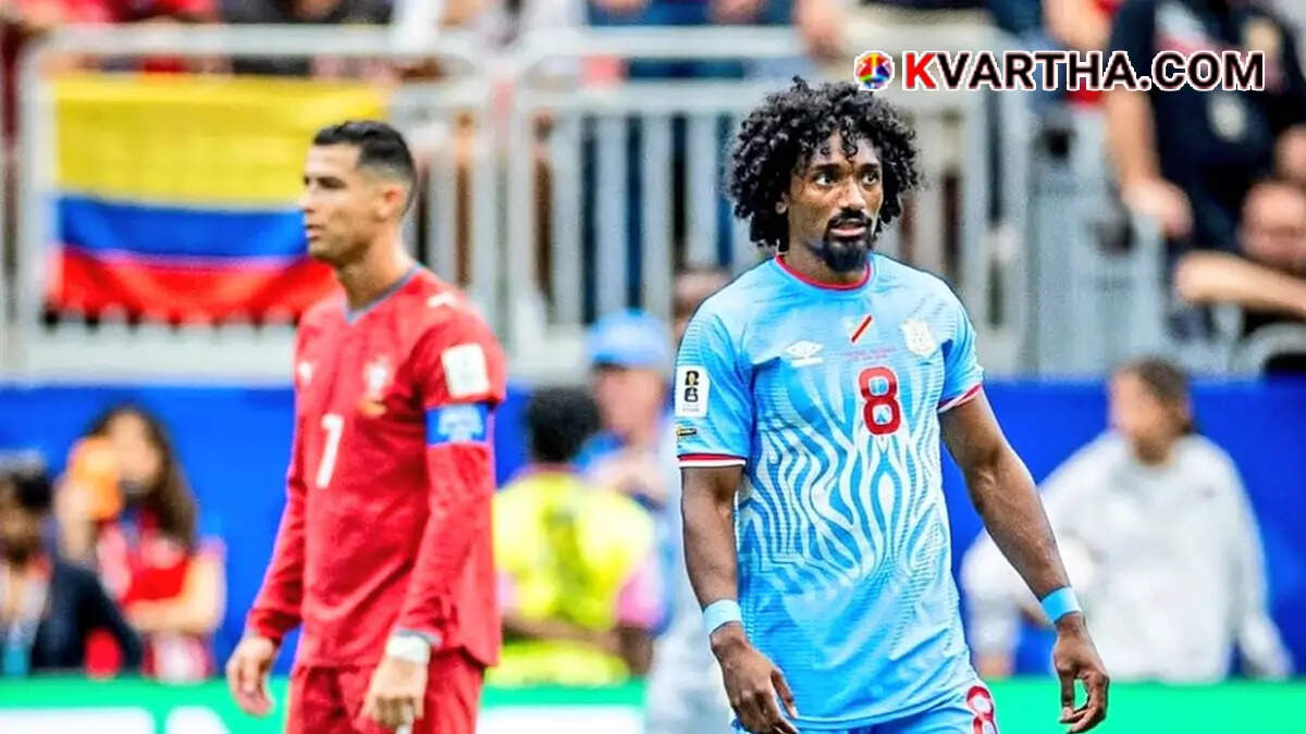  Conceptual image of Samuel Moutoussamy playing for Congo in the World Cup