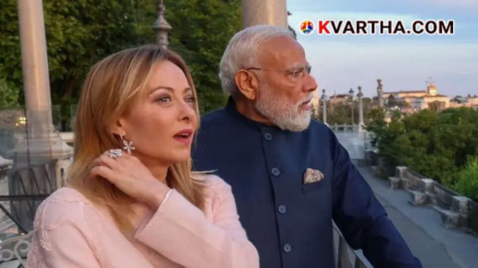 Prime Minister Narendra Modi receives a warm welcome by Italian PM Giorgia Meloni in Rome