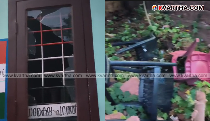 കീഴത്തൂരിൽ കോൺഗ്രസ് ഓഫീസ് വൻതകർച്ച